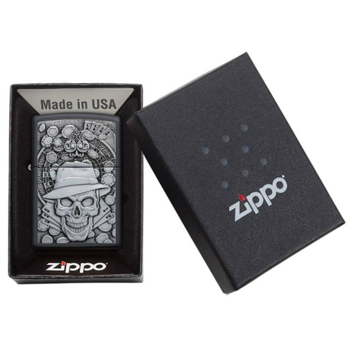 499 ZIPPO Зажигалка ZIPPO Gambling Skull с покрытием Black Matte фото 7 499 ZIPPO Зажигалка ZIPPO Gambling Skull с покрытием Black Matte фото 7